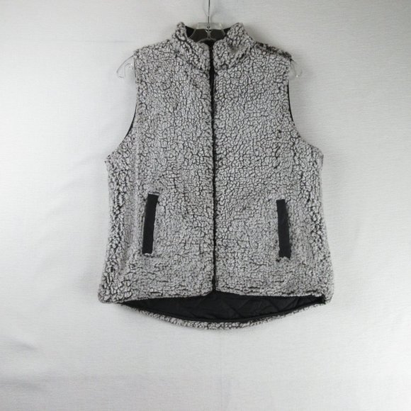 Harper Heritage Reversible Sherpa Lined Vest Size S Gray Zippered - Picture 1 of 10